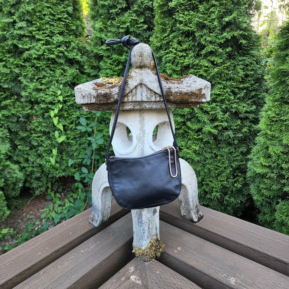 H&M Cross body faux pebbled leather black mini bag